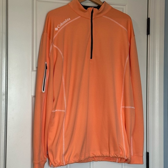 Men's Columbia Golf OMNI-WICK Shotgun 1/4 Quarter Zip Orange 2XL - Picture 1 of 5